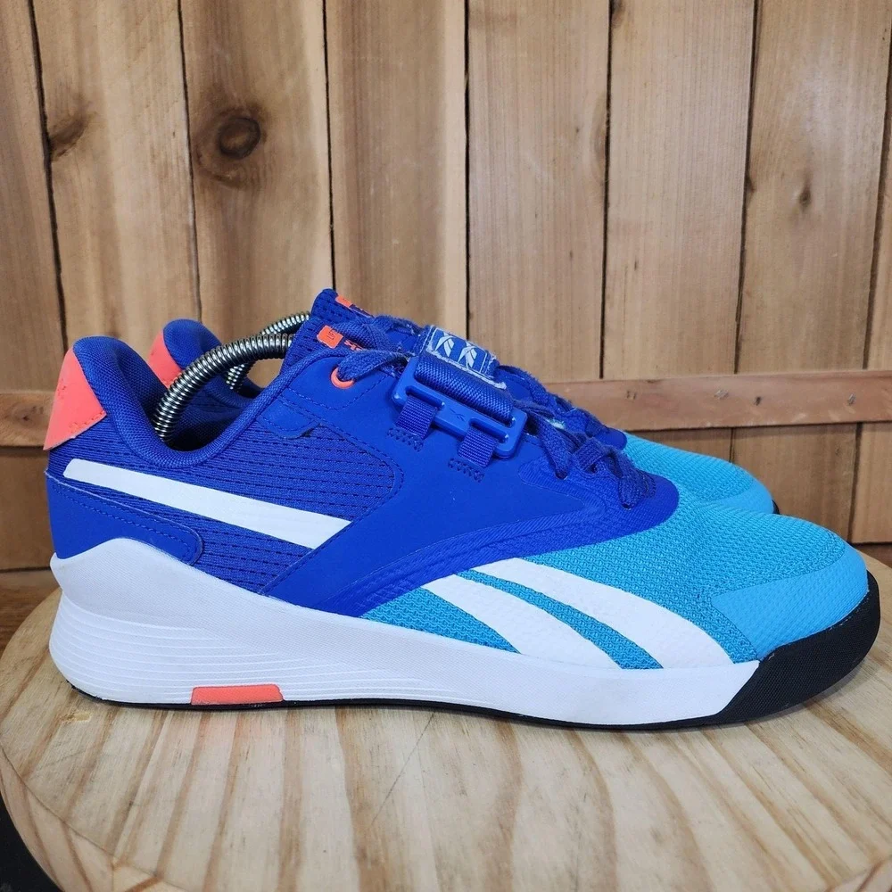 Reebok Lifter PR II Shoes Mens 10 Blue Mesh Gym Weightlifting Sneakers FX3227